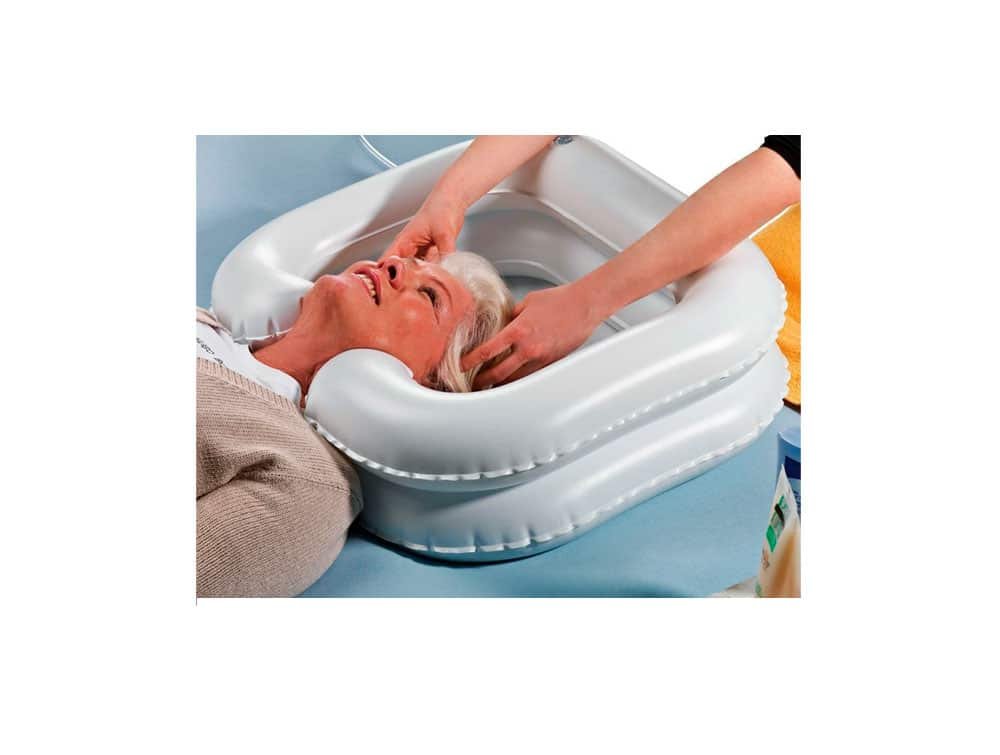 Bac à shampoing gonflable pour les personnes alitées