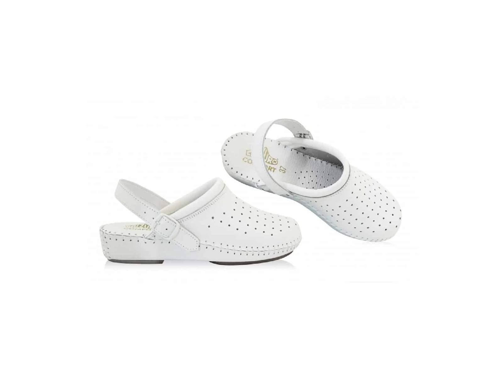 Sabot Calzuro Confort en cuir blanc