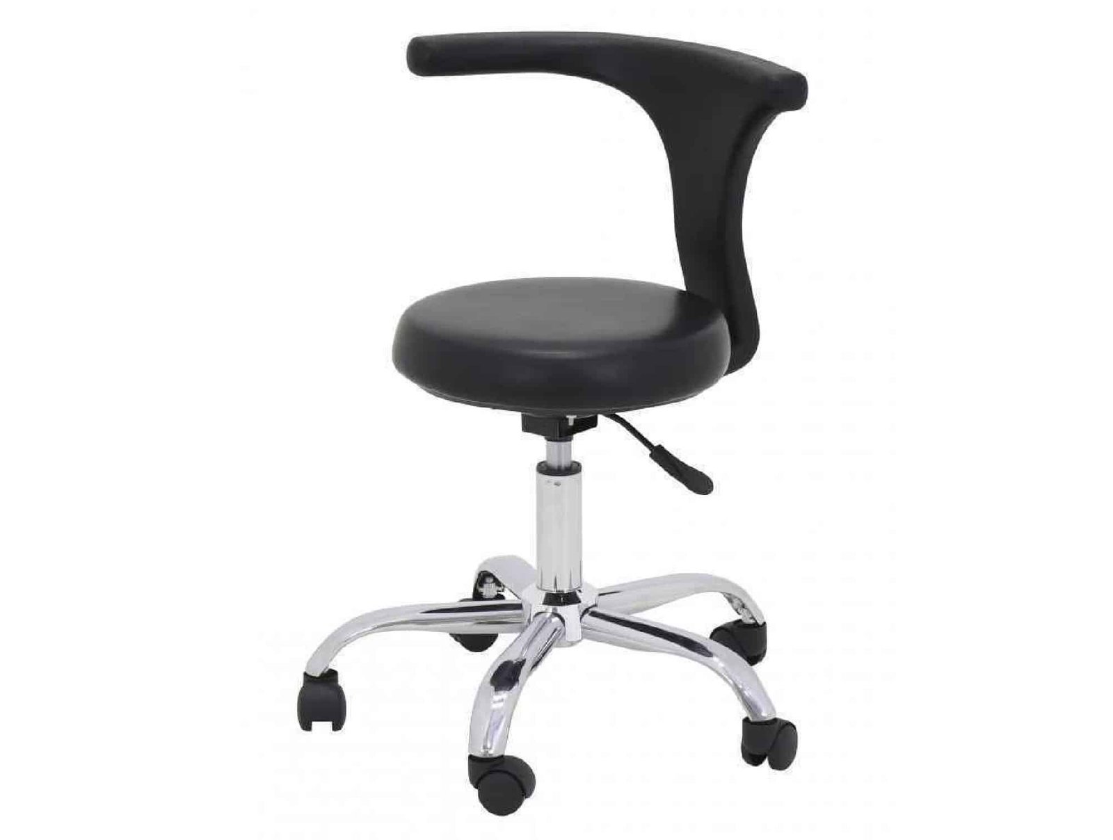 Tabouret pneumatique avec dossier et repose pied INOX