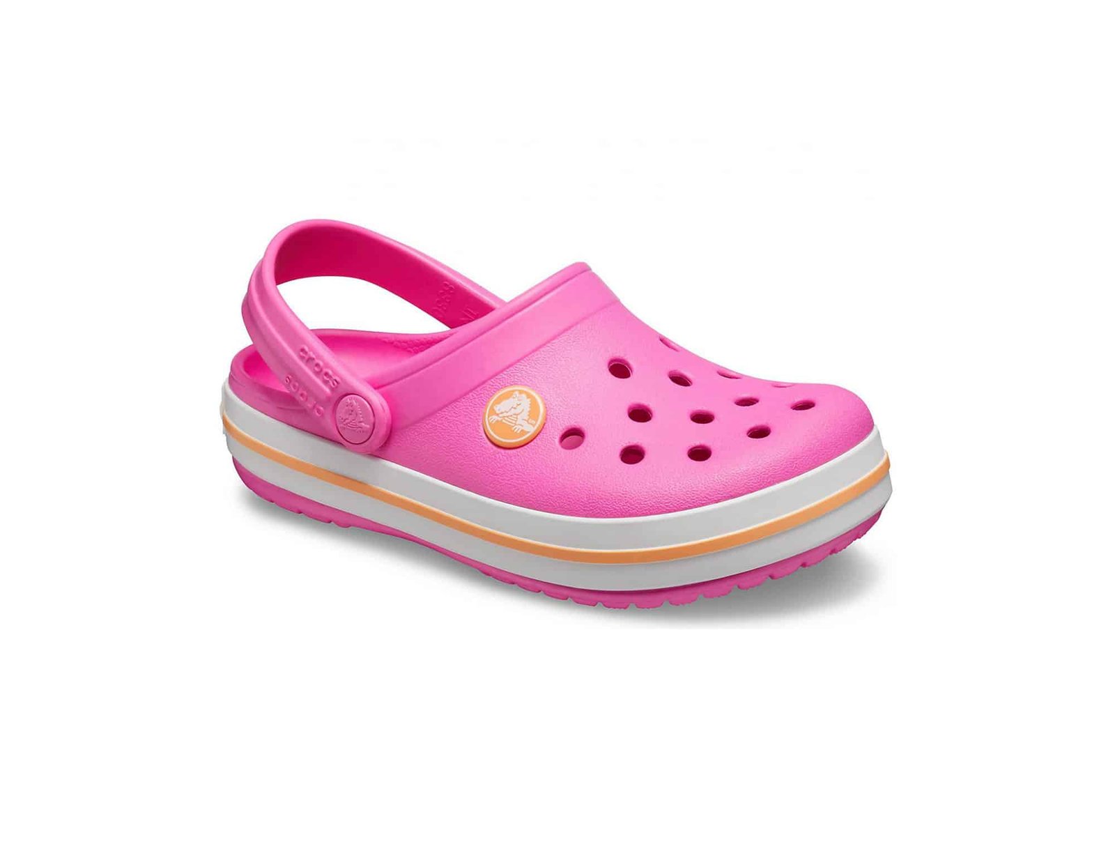 Sabots-Crocband™-Clog-Electric-Pink-Cantaloupe-Crocs-Enfants