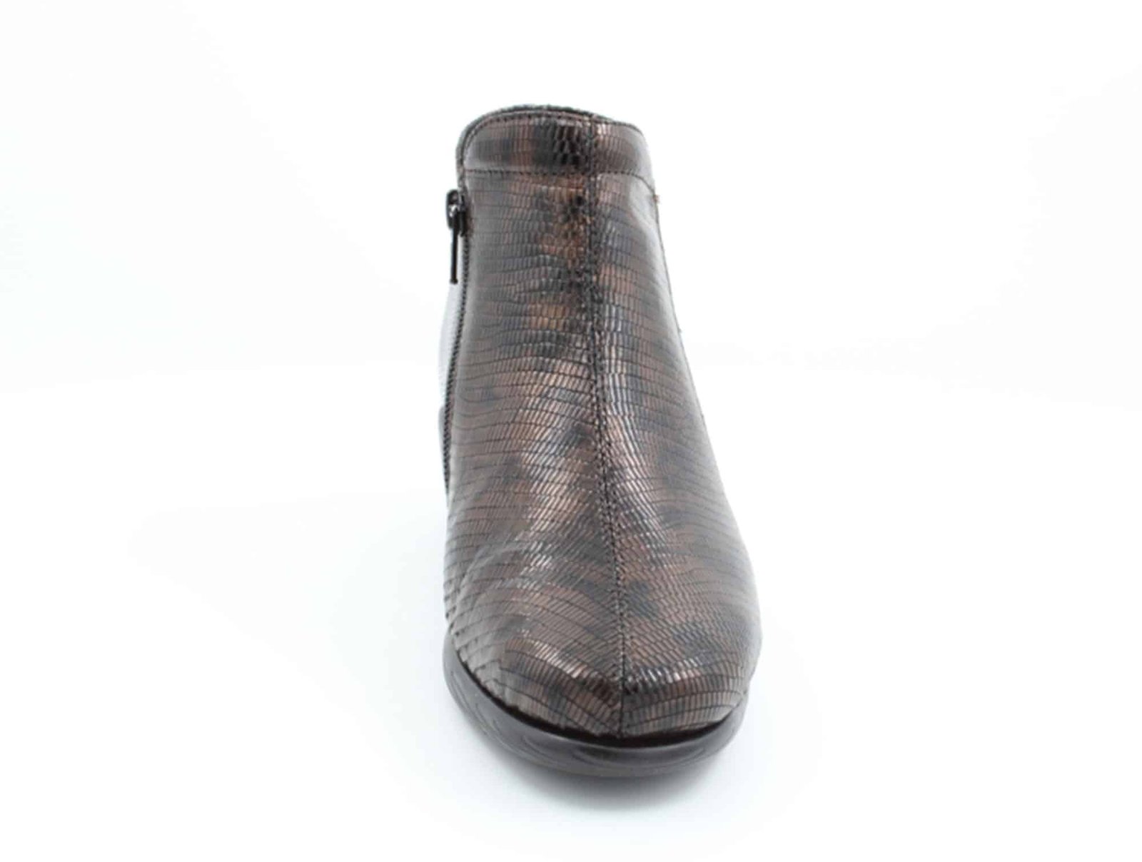 Bottine Lizard Zip bronze