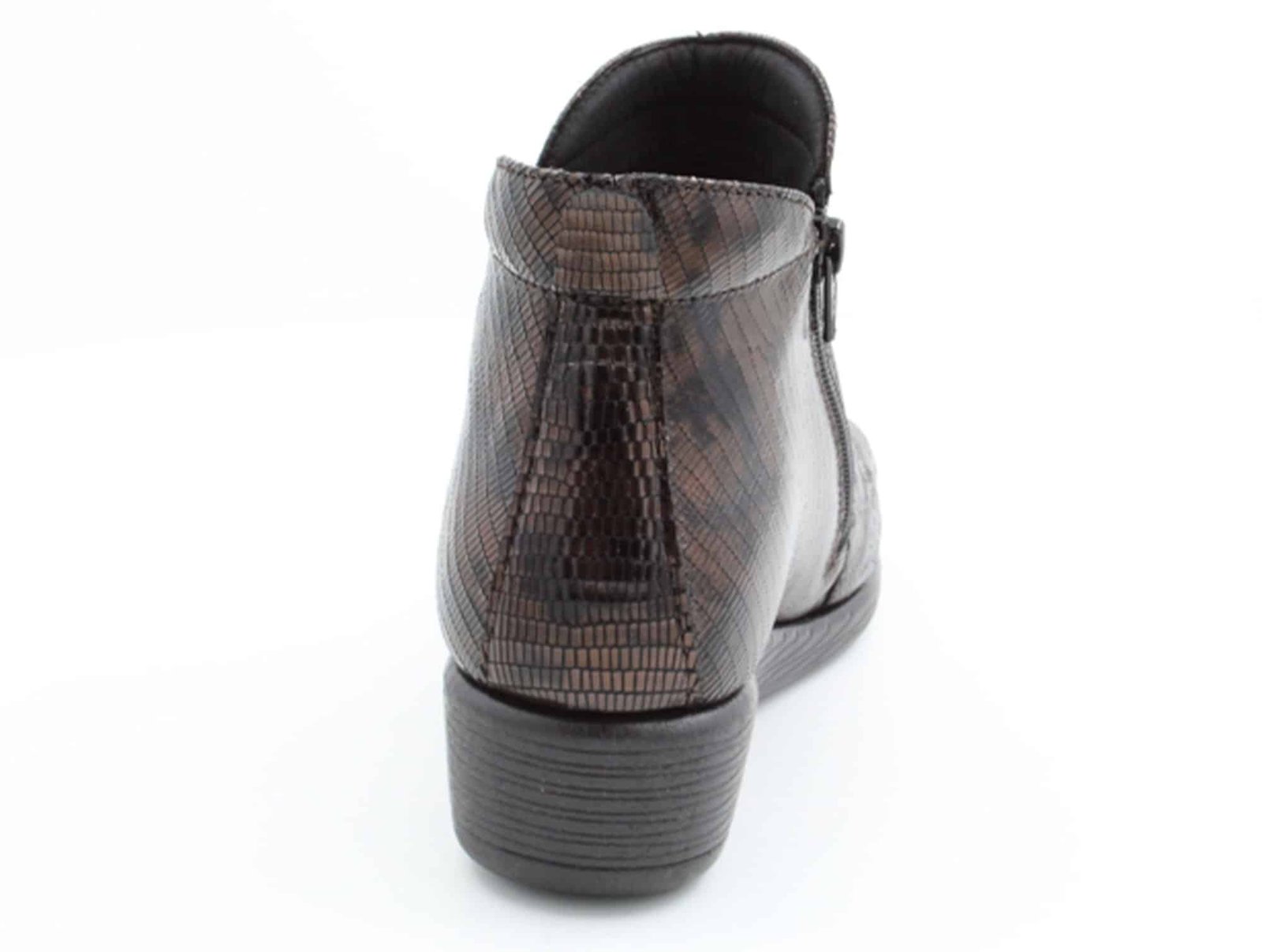 Bottine Lizard Zip bronze