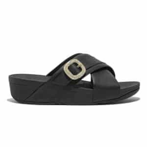 Sandale Lulu Crystal-Buckle Noir