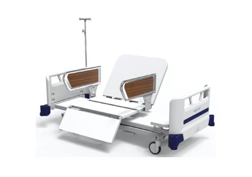 Lit Électrique Réglable avec Chaise Rotative et Barrières