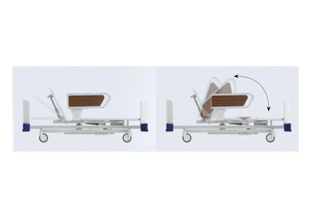 Lit Électrique Réglable avec Chaise Rotative et Barrières