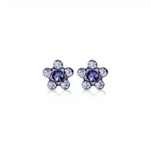 Boucles d'oreilles Fleur Saphir