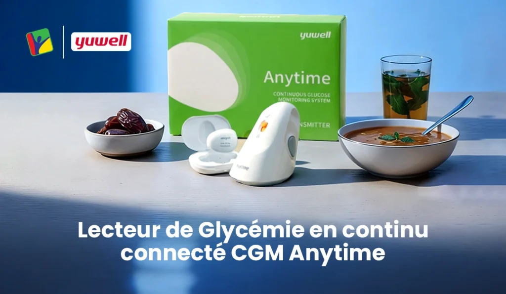 Capteur de glycémie en continu CGM Anytime Maroc Yuwell suivi diabète connecté